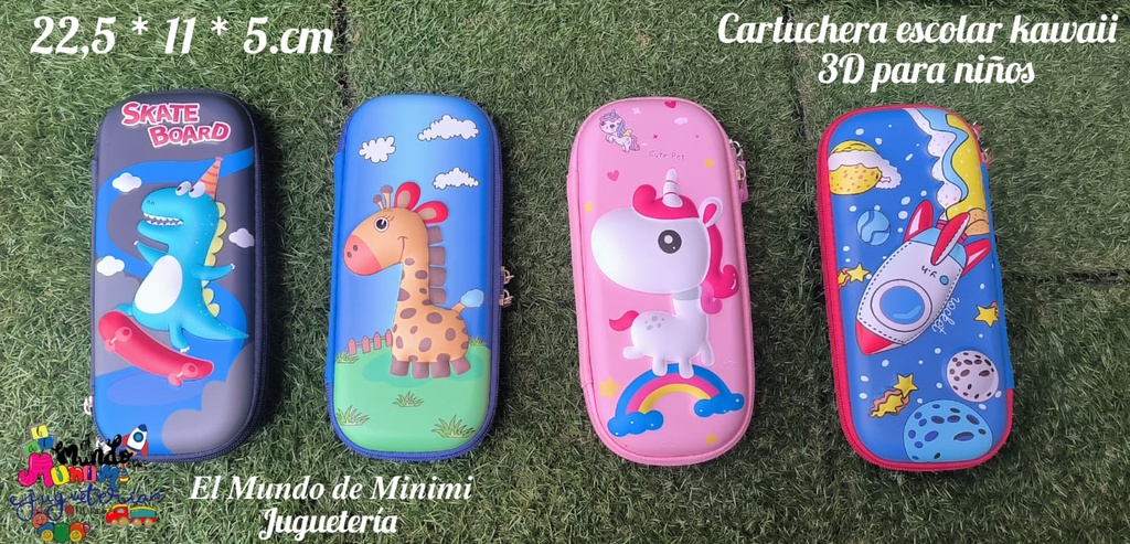 Cartuchera escolar kawaii 3D  - Unicornio