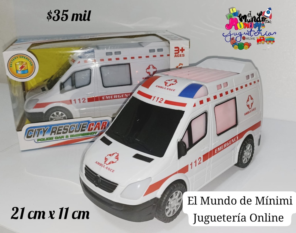 Ambulancia con Luz, Sonido y Movimiento