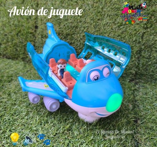 Avión Articulado Con Luz y Sonidos Azul 