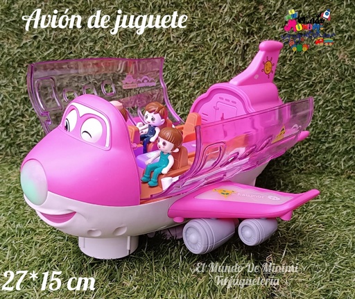 Avión Articulado Con Luz y Sonidos Rosa